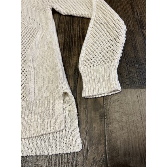 Krimson Klover Open Knit Boho Earthy Pullover Sweater Ivory Small USA feminine - Picture 2 of 6